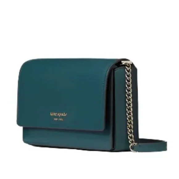 NEW Kate Spade NY Morgan Flap Chain Crossbody Bag Artesian Green - Picture 4 of 14